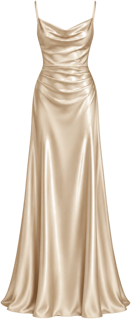 Vestido largo de seda